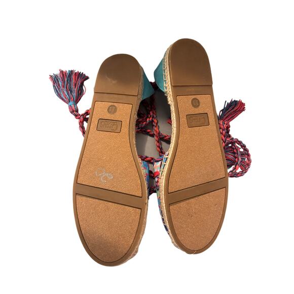 Circus by Sam Edelman size 11M Lenora Espadrille Sandals Ankle Wrap Tropical - Picture 7 of 7